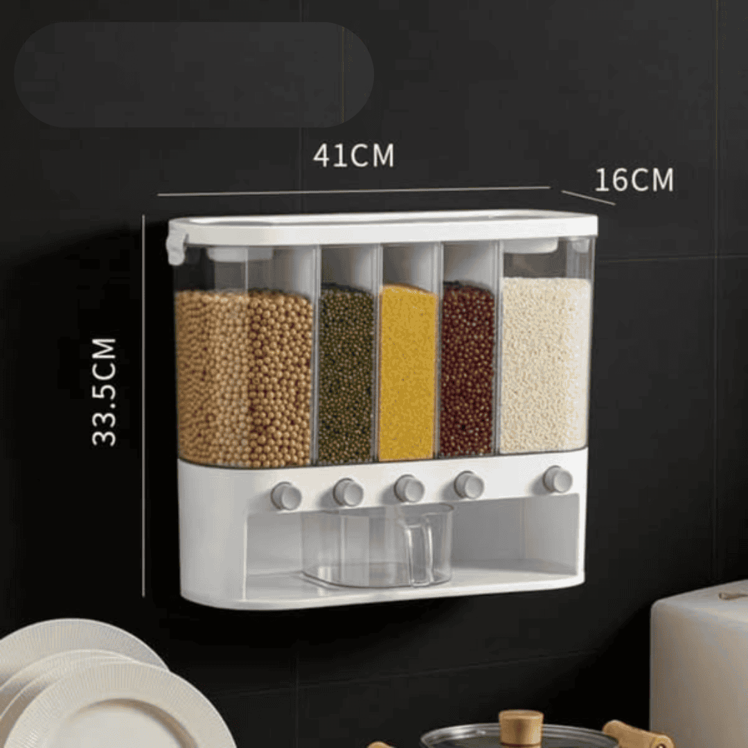 Acrylic Partitioned Rice and Cereal Dispenser