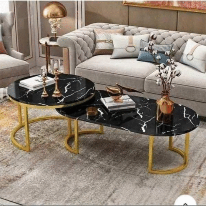 2-in-1 Round Glass Top Nesting Tables