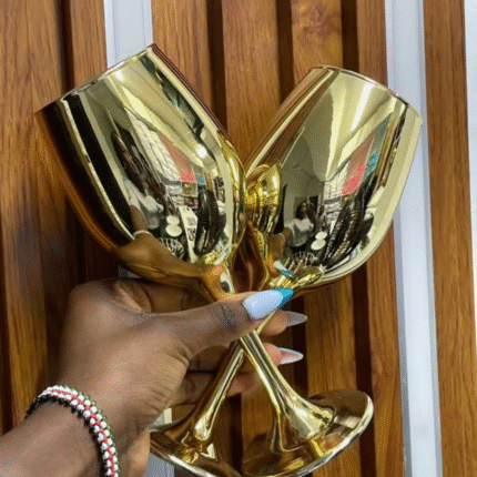 6Pcs Golden Wine Glasses