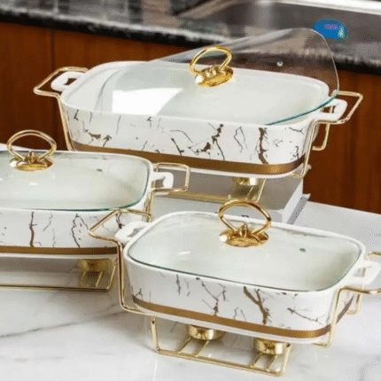 3pcs Ceramic Chafing Dishes