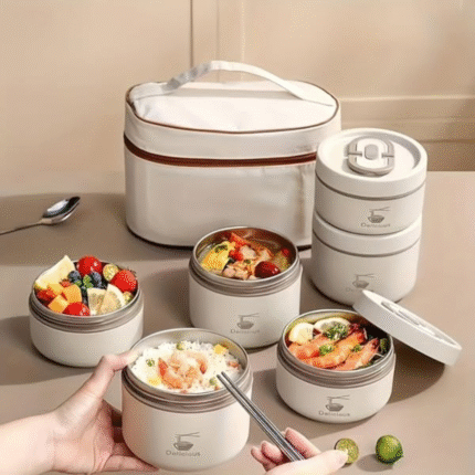 4 in 1 Food Containers with Cutlery