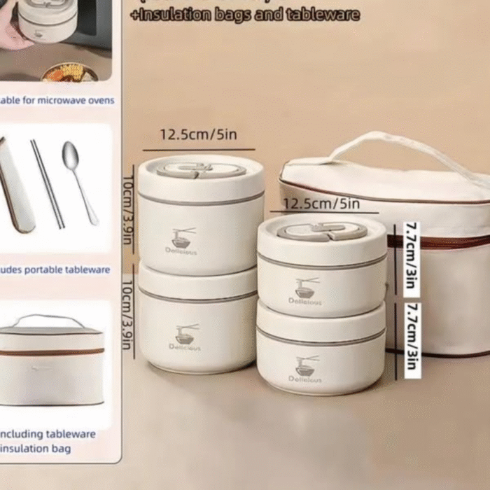 4 in 1 Food Containers with Cutlery
