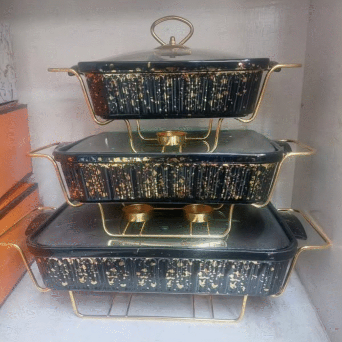 3pcs Ceramic Chafing Dishes