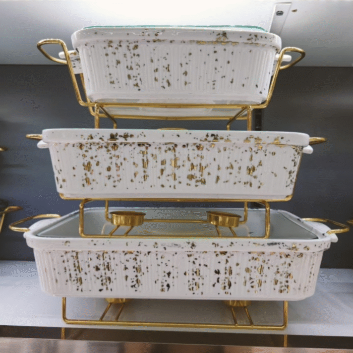 3pcs Ceramic Chafing Dishes