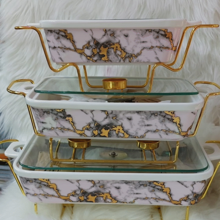 3pcs Ceramic Chafing Dishes