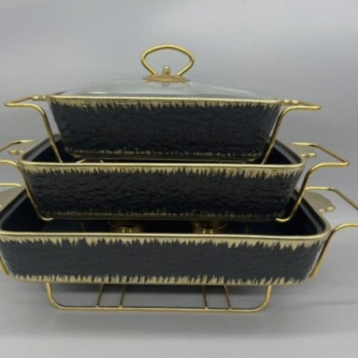 3pcs Ceramic Chafing Dishes