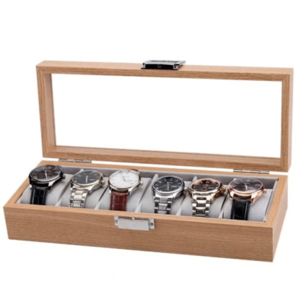 6 Slots Wooden Watch Organizer