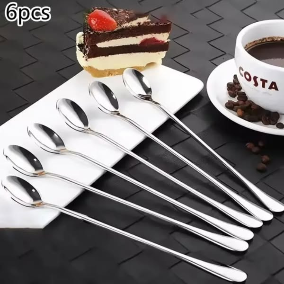 6Pcs Long Tea Spoons
