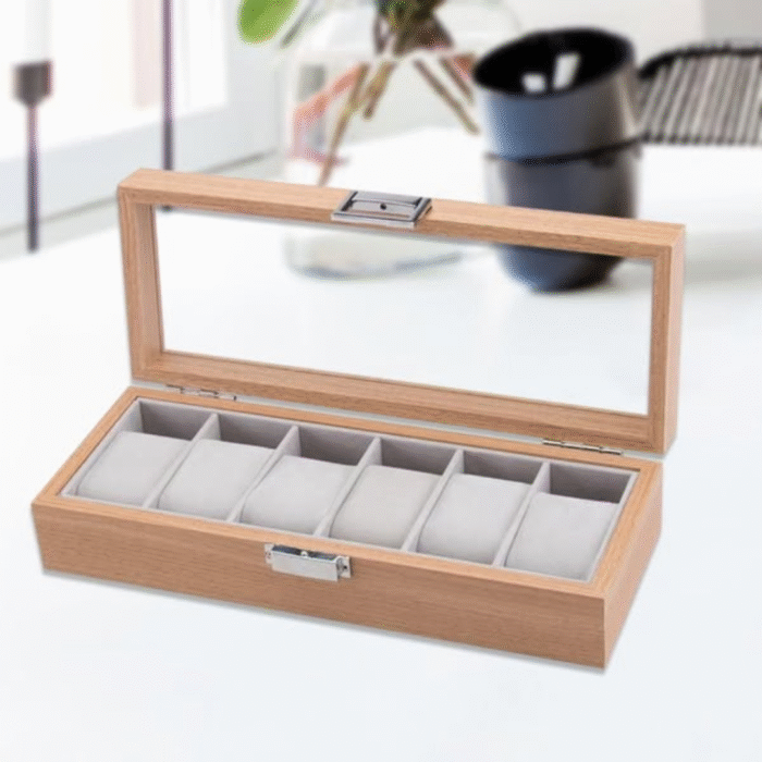 6 Slots Wooden Watch Organizer