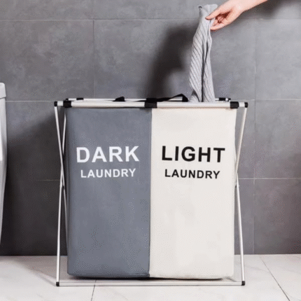 2 Compartment Foldable Laundry Basket