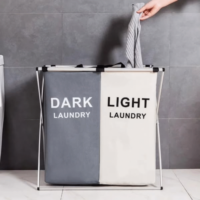 2 Compartment Foldable Laundry Basket