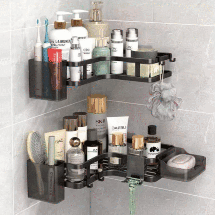 2 Pcs Corner Carbon Steel Shower Caddy