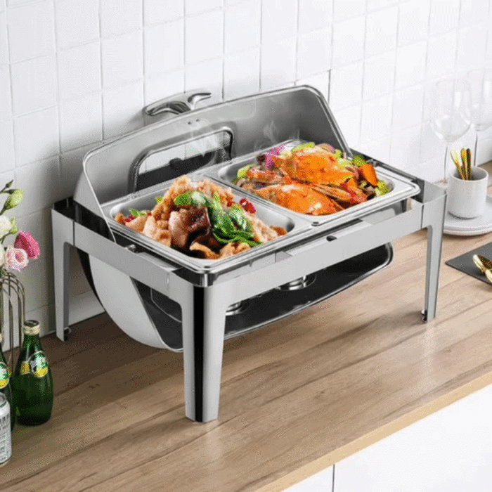 9L Rectangular Roll Top Chafing Dish
