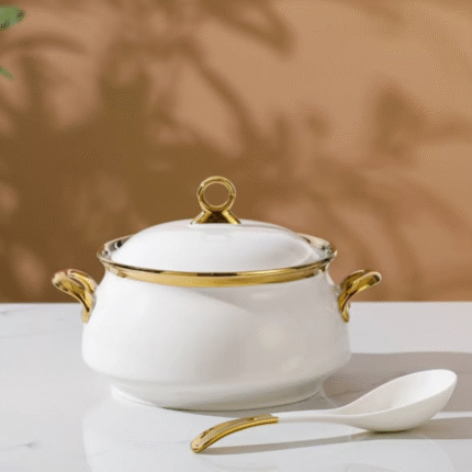 3 Pcs Gold Line Dish Set