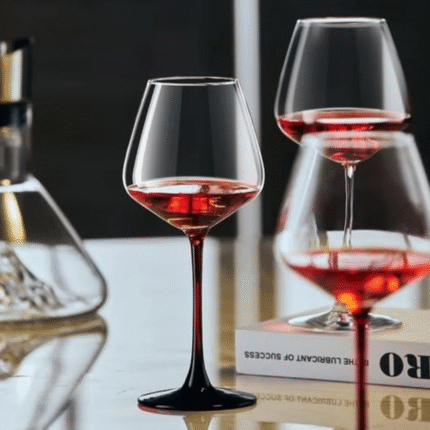 6Pcs Burgundy Crystal Wine Glass