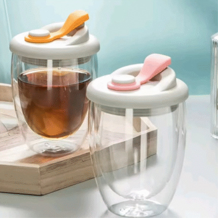 Double Wall Coffee Glass Mug
