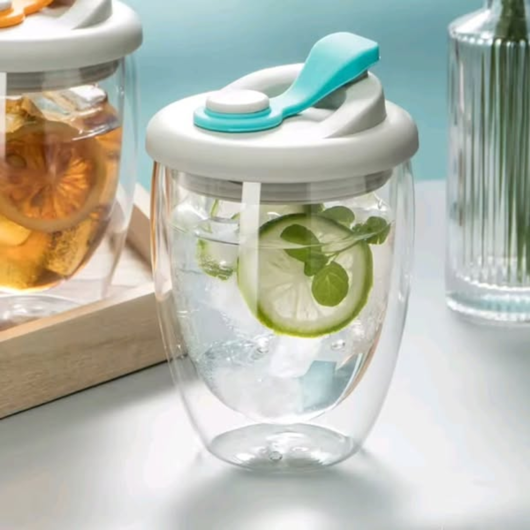 Double Wall Coffee Glass Mug