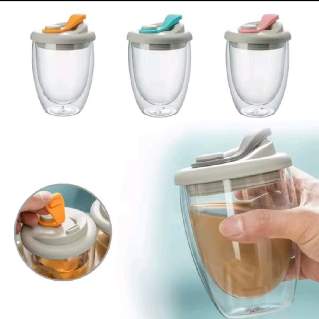 Double Wall Coffee Glass Mug