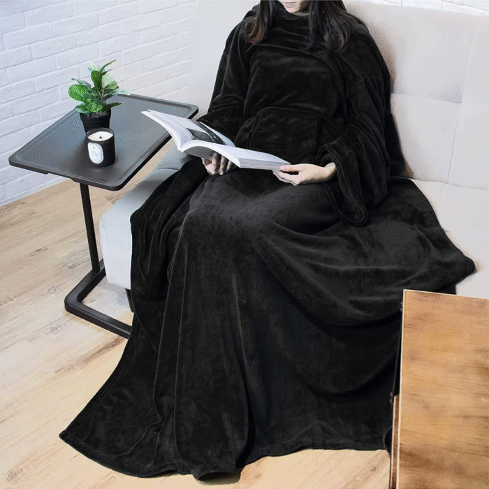 Wearable Blanket with Sleeves and Pocket