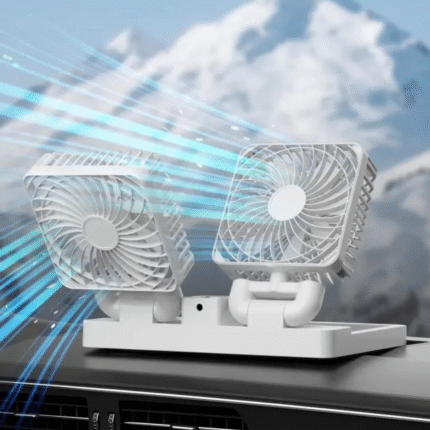 Car/Tabletop Double Head Super Cooling Rechargeable Solar Fan