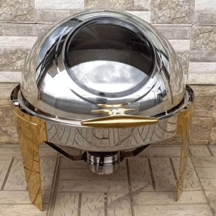 6L Round Chafing Dish with Gold Stands