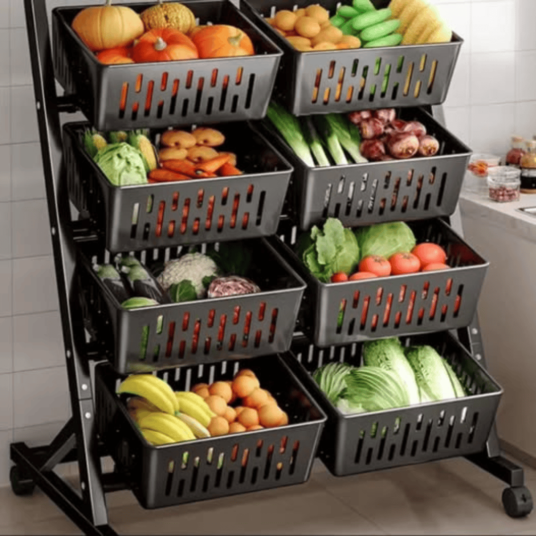4-Layer Kitchen Vegetable Basket Rack