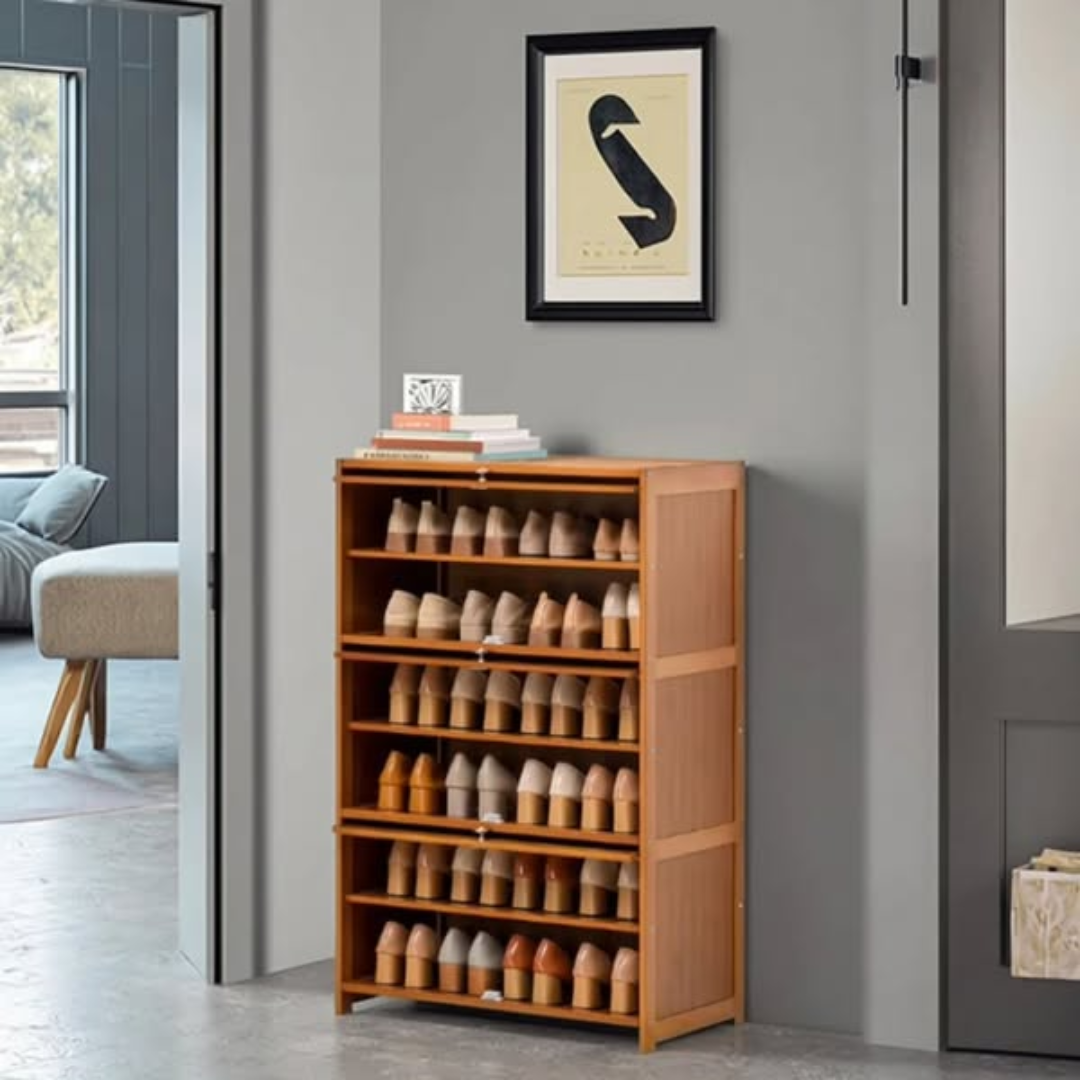 Flip Side Bamboo Shoe Cabinet / Storage Shelf