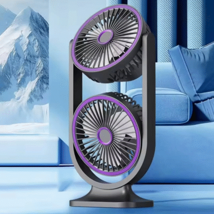 Rechargeable 360 Dual Head Desktop Fan