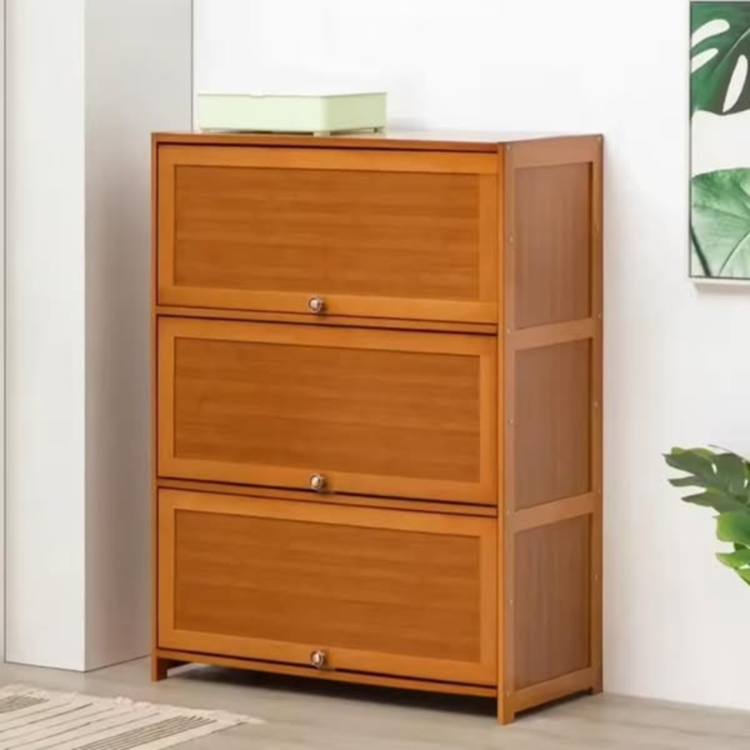 Flip Side Bamboo Shoe Cabinet / Storage Shelf