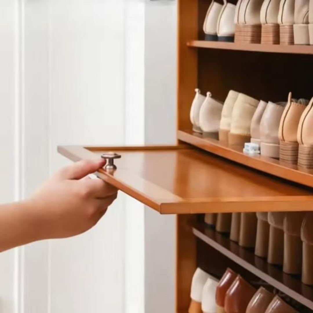 Flip Side Bamboo Shoe Cabinet / Storage Shelf