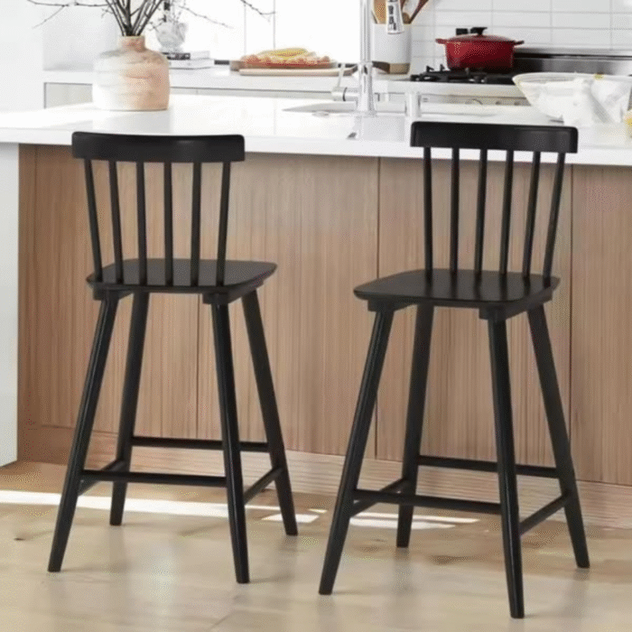 Counter Stools with Curved Spindle Back