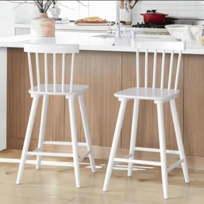 Counter Stools with Curved Spindle Back