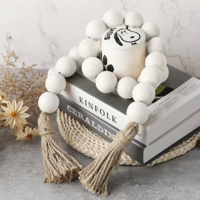 Wooden Beads Garland with Tassels