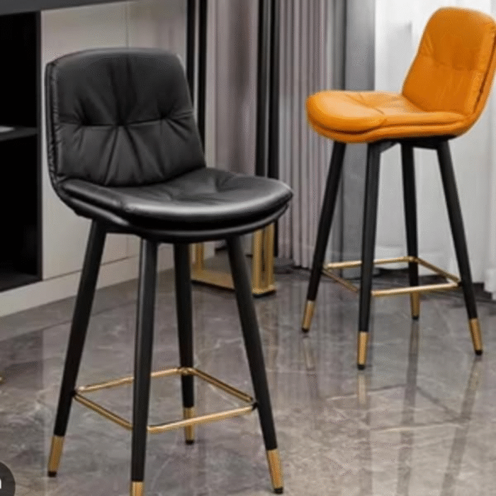 Black Faux Leather Barstools