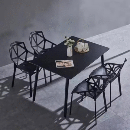 Geometric Pattern Plastic Chairs