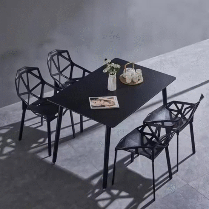 Geometric Pattern Plastic Chairs