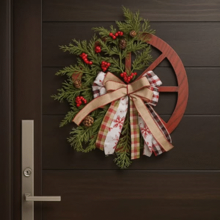 40cm Christmas Rustic Wheel Garland