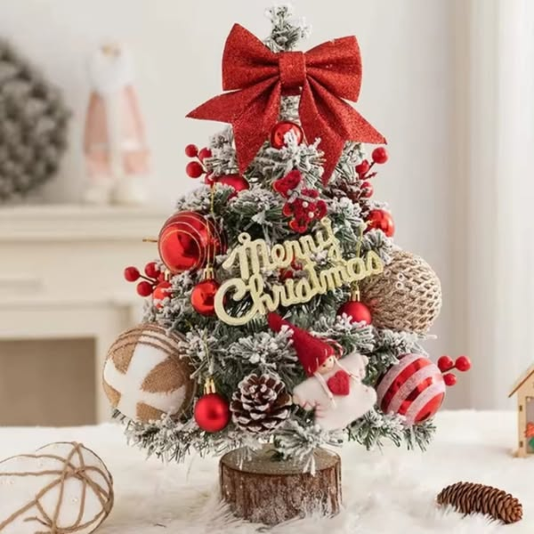 Table Top Christmas Tree with Decor and Lights