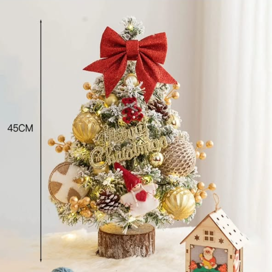 Table Top Christmas Tree with Decor and Lights