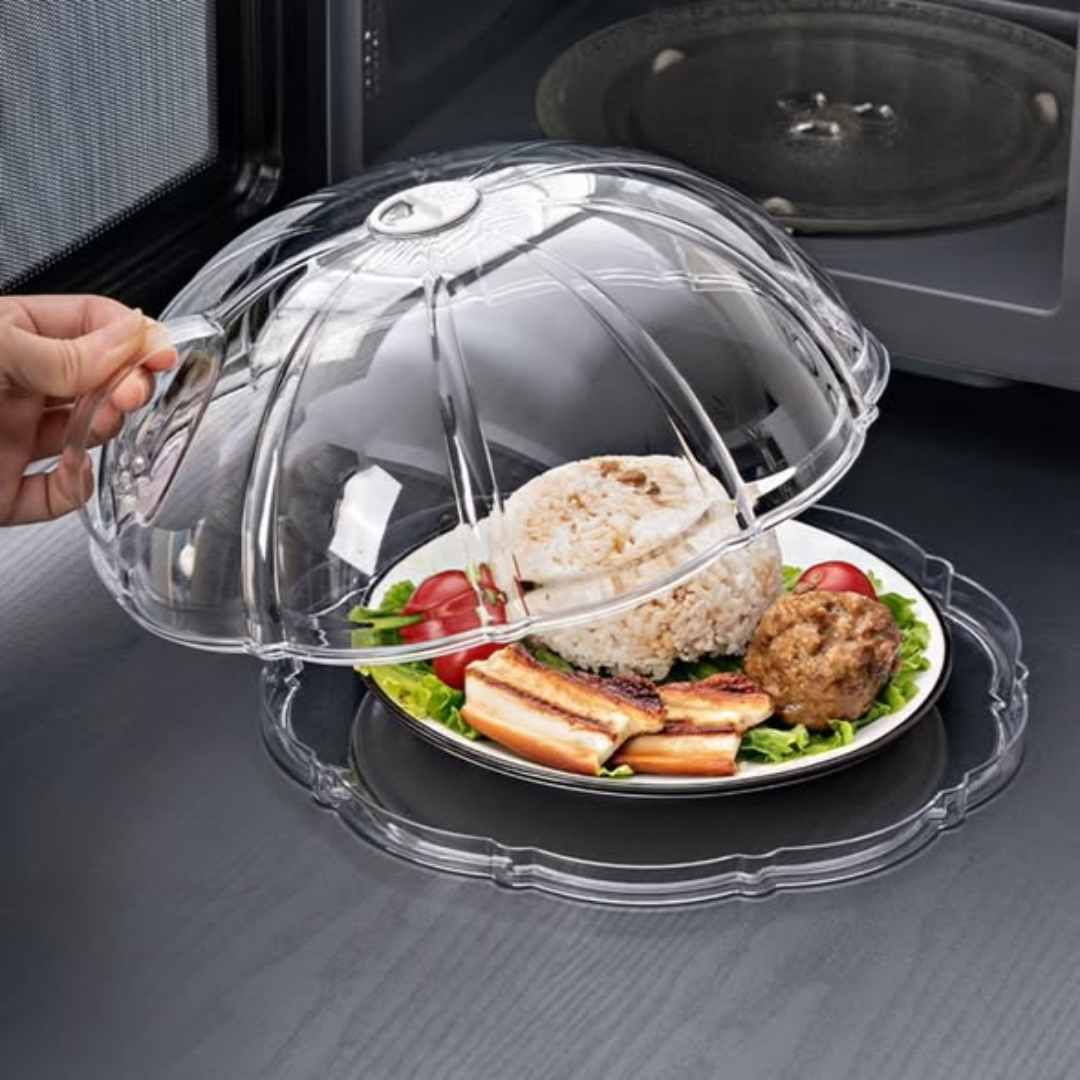 Microwave Splatter Cover with Transparent Base Plate