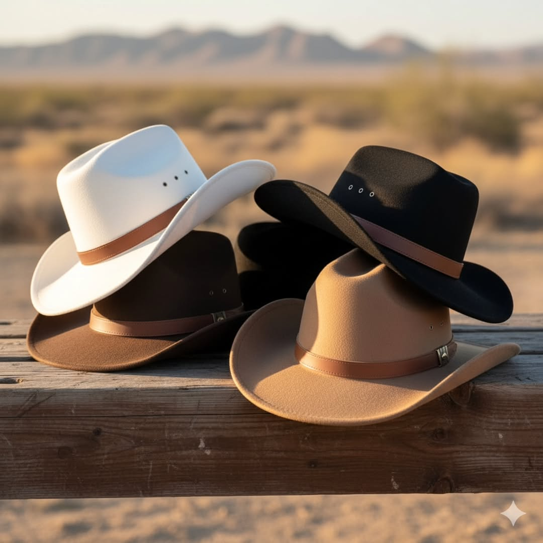 Cowboy Hats with Detailed Band Accent