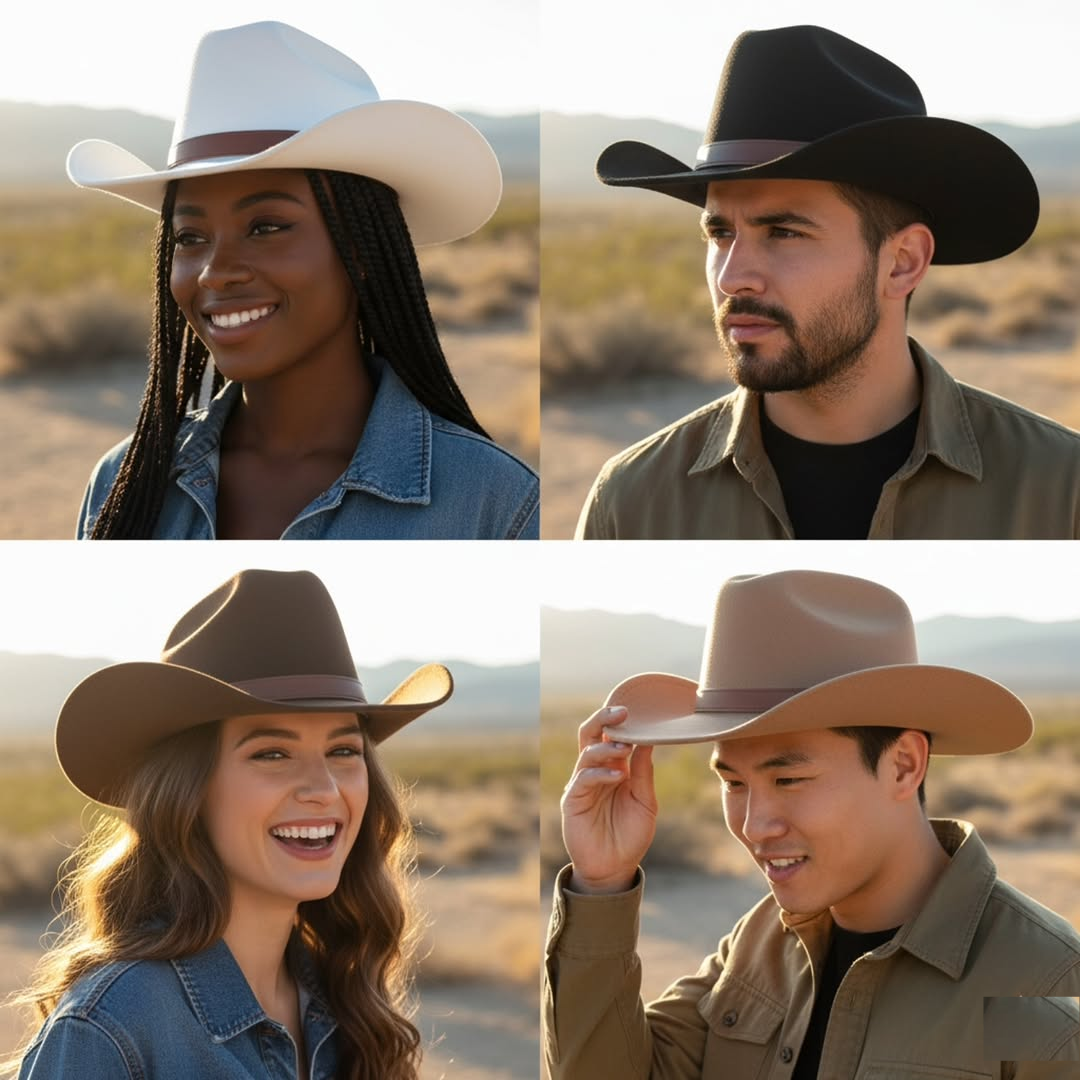 Cowboy Hats with Detailed Band Accent