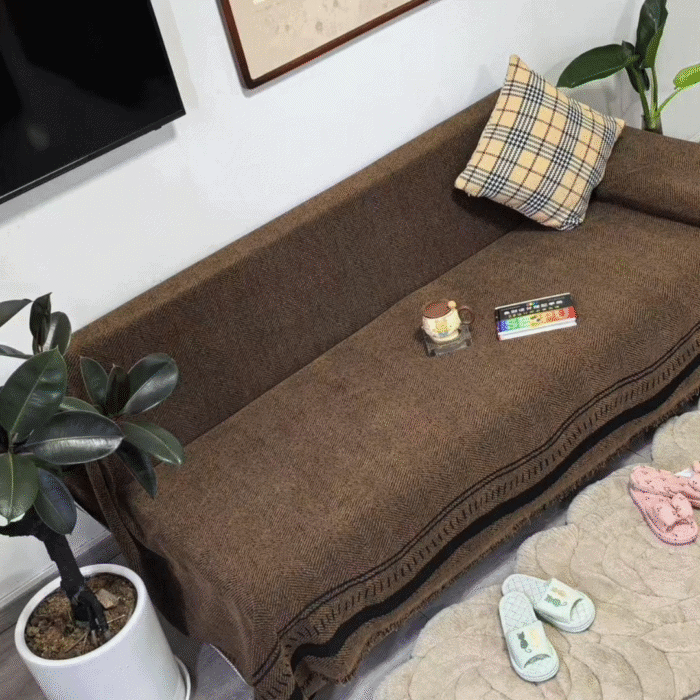 7-Seater Reversible Chenille Cotton Sofa Covers