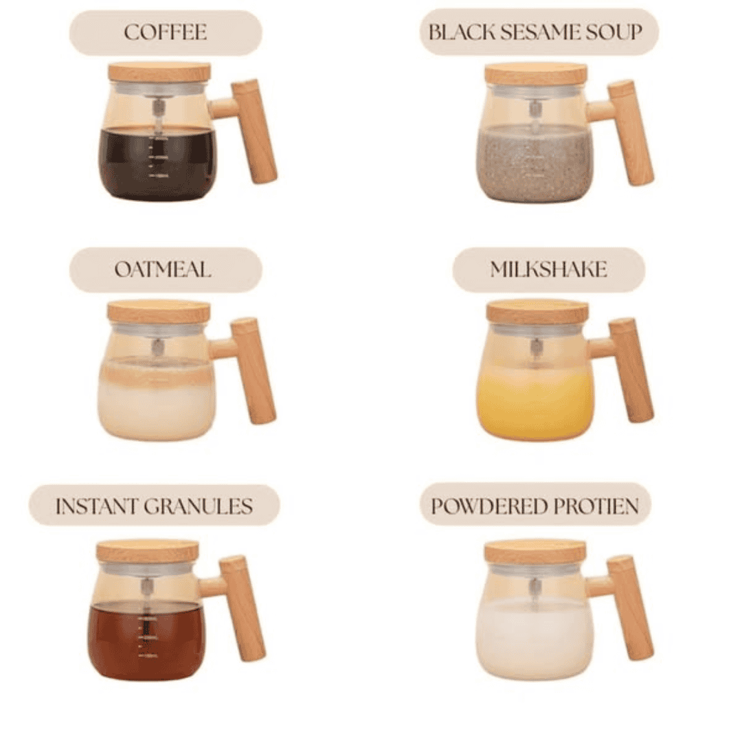 400ml Electric Borosilicate Self-Stirring Mug