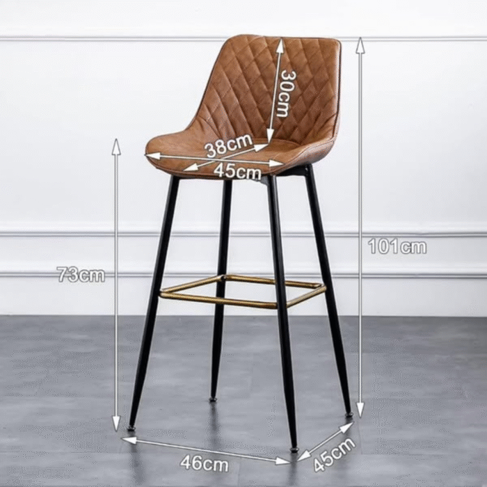 Grey/Brown Faux Leather Barstools