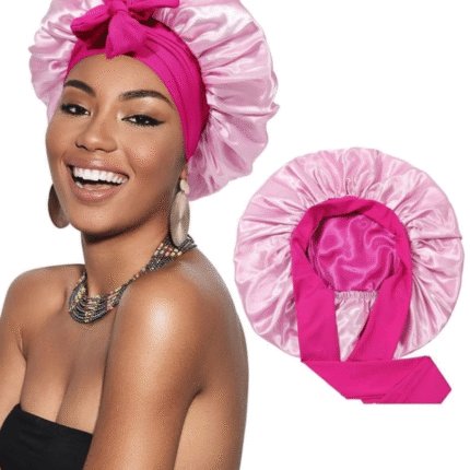 Reversible Satin Hair Bonnet with Elastic Tie Band