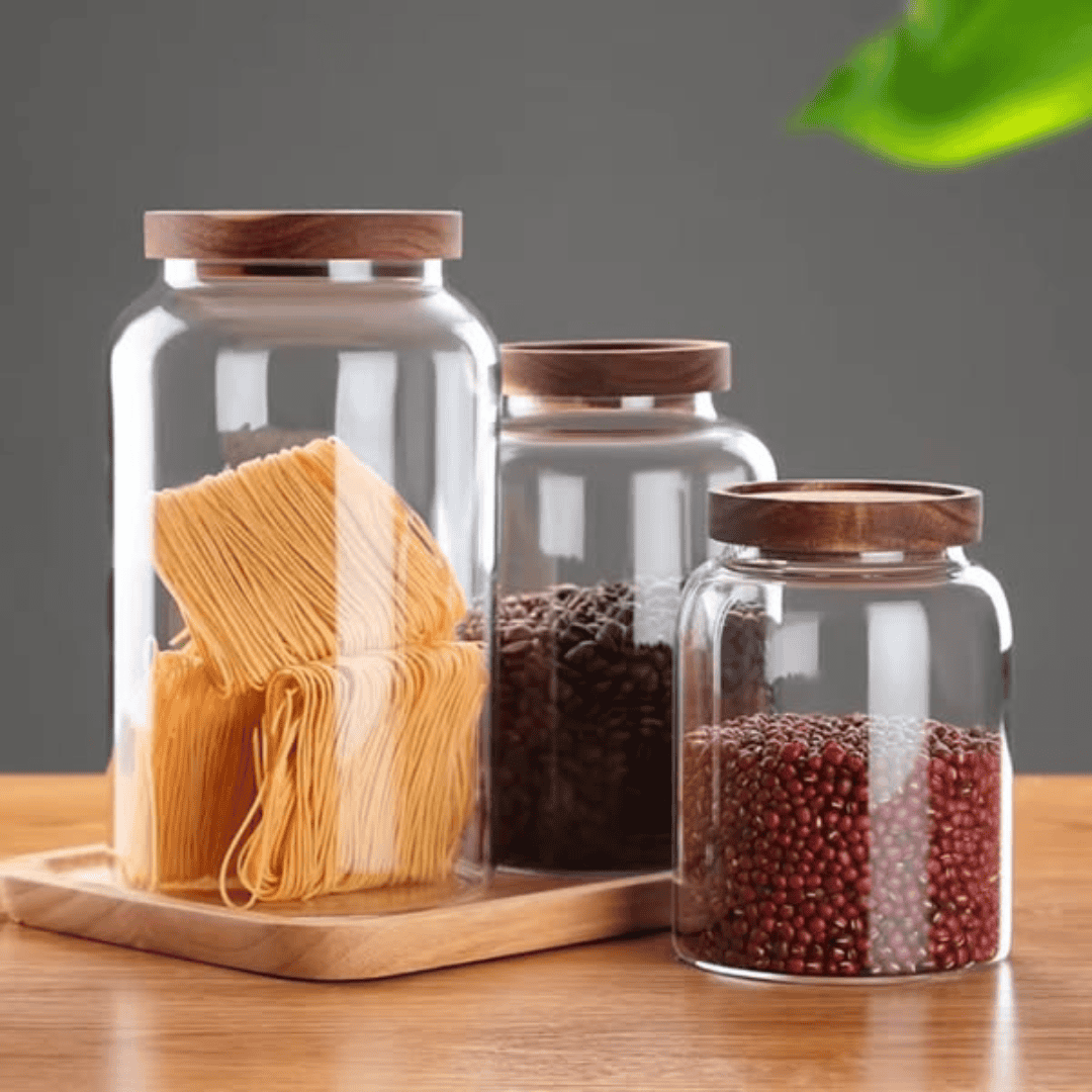 Borosilicate Glass Storage Jar with Acacia Lid