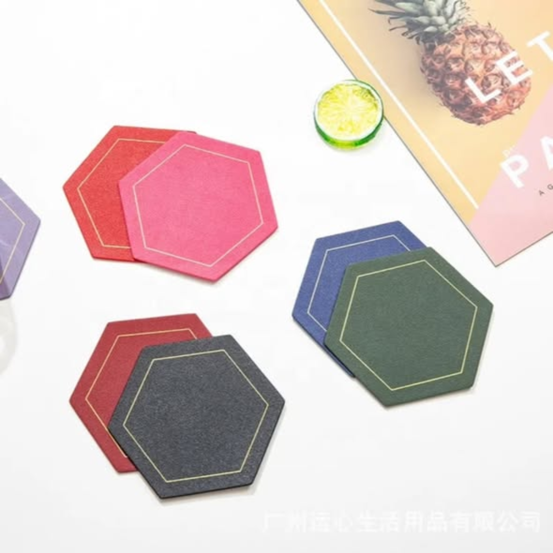 6Pcs PU Leather Coasters