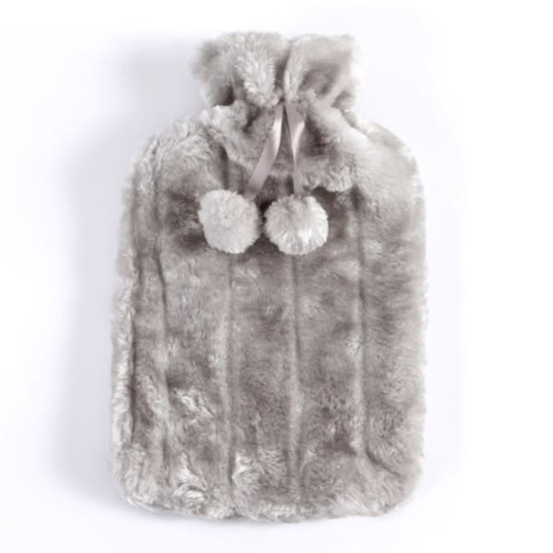 Thermal Heat Bottle with Rabbit Fur Cover