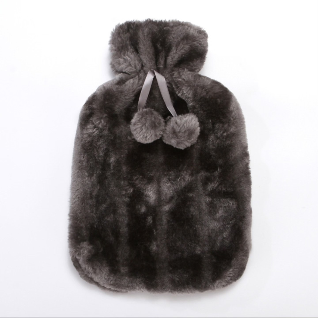Thermal Heat Bottle with Rabbit Fur Cover